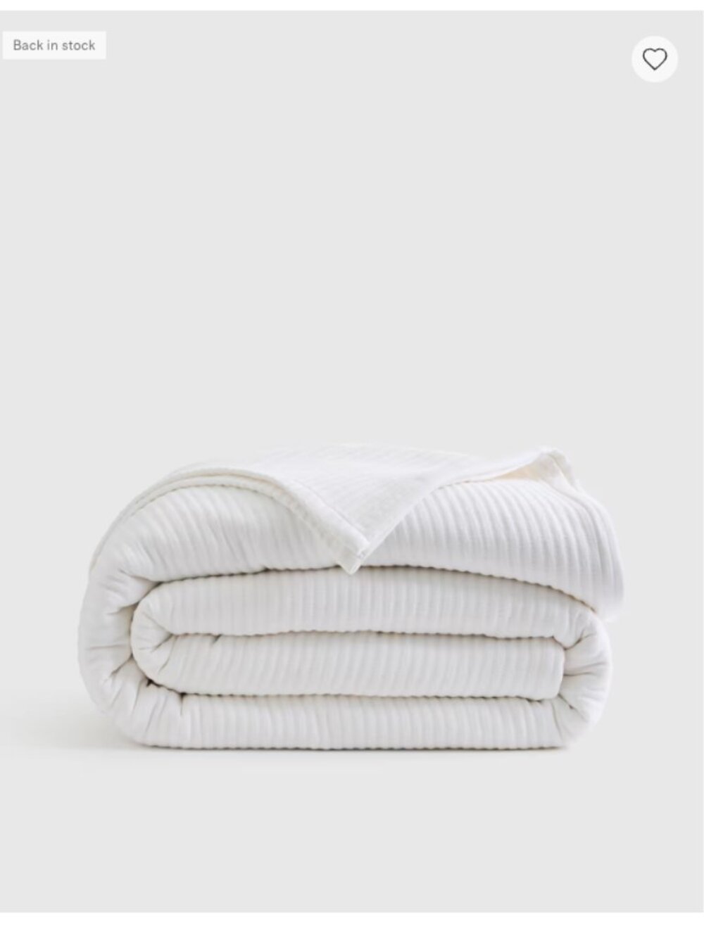 NWOT Quince Organic Cotton Matelasse Coverlet – Twin – White